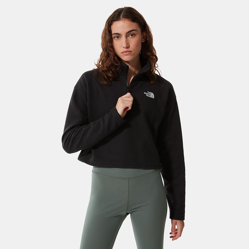 The North Face Fleece Womens Australia - The North Face Cropped Glacier Black (NBR-150876)